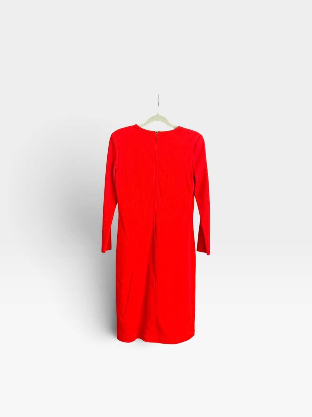 St. John Long Sleeve Dress Size 6 Red Wool Rayon Knit